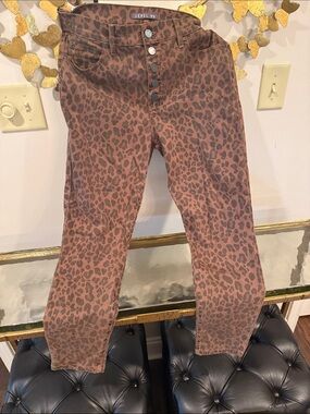 Level 99 Women's Brown Leopard High-Rise Skinny Jeans size 30